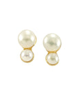 Moon Cycle Mini Pearl Studs Gold Dip