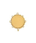 Jawan White Crystal Engraved Medium Pendant Gold Dip
