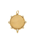 Jawan White Crystal Engraved Large Pendant Gold Dip