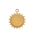 Round Jawan Engraved Medium Pendant Gold Dip