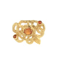 Classic Carnelian Brooch Gold Dip