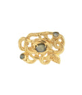 Classic Labradorite Brooch Gold Dip