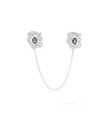 Classic London Blue Topaz Double Brooch Silver