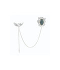 Classic Rolo Labradorite Double Brooch Silver