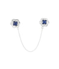 Classic Lapis Lazuli Double Brooch Silver