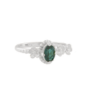 Forgotten Garden Ring Green Quartz Silver
