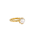 Moon Cycle Pearl Ring Gold Dip