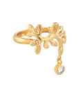 Dream Garden Leaf with Dangle Ring Gold Dip