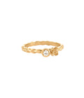 Flower of The Lake Crystal Ring Gold Dip