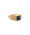 Classic Square Lapiz Lazuli Ring Gold Dip