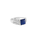 Classic Square Lapiz Lazuli Ring Silver