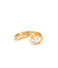 Water Wave of The Lake Crystal Ring Gold Dip