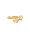 Water Wave Of The Lake Double Crystal Ring Gold Dip