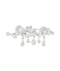 Life Under Water Crystal Dangle Brooch Silver