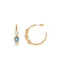 Lady of The Lake Swiss Blue Topaz Hoops Gold Dip