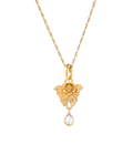 Butterfly Dew Drop Pendant Gold Dip