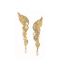 Serimpi Pearl Long Cascade Earrings Gold Dip