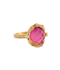 Purnama Red Crystal Ring Gold Dip