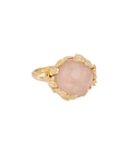 Forgotten Garden Hawa Ring Rose Quartz Gold Dip