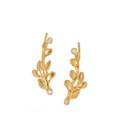 Dream Garden Leaf Ear Climber Earrings Gold Dip