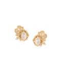 Forgotten Garden Studs with White Stone Gold Dip