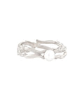 Akar Cross Ring Pearl Silver