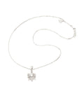 Kipas Necklace with White Crystal Silver