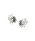 Forgotten Garden Studs Green Quartz Silver