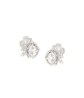 Forgotten Garden Studs with White Stone Silver