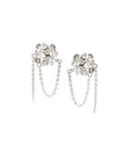 Puspanjali Studs with chain Dangle Silver