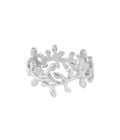 Dream Garden Leaf Bandeau Ring Silver