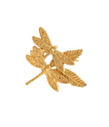 Twin Dragonfly Brooch Gold Dip