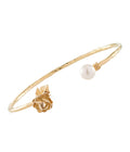 Mini Lotus Bangle with Pearl Gold Dip