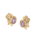 Forgotten Garden Studs Amethyst Gold Dip