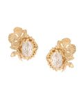 Forgotten Garden Studs with White Stone Gold Dip