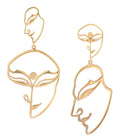 Topeng Drop Earrings Gold Dip