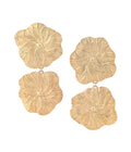 Saraswati Double Lotus Earrings Gold Dip