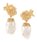 Saraswati Baroque Pearl Earrings Gold Dip