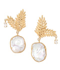 Bulir Padi Drop Earrings MOP Gold Dip