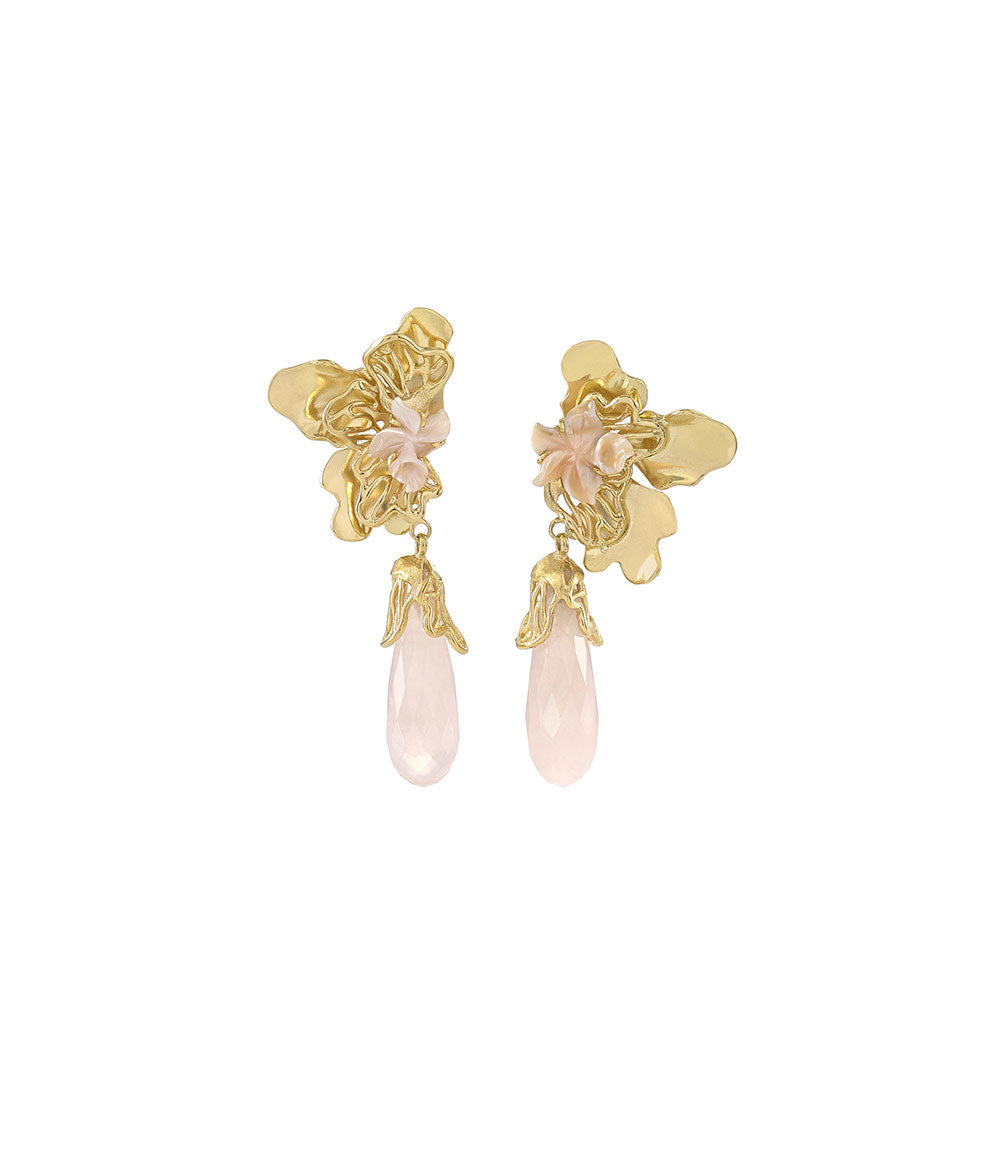 Hidup Lingkaran Semesta Rose Quartz Drop Earrings – Tulola Jewelry