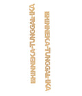 Bhinneka Tunggal Ika Long Drop Earrings Gold Dip