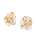 Ulin Respati Earrings Baroque Studs Gold Dip
