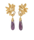 Ranum Amethyst Drop Earrings Gold Dip