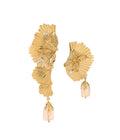 Pelita Earrings with Rose Quartz Gold Dip