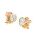 Gerhana Earrings with Baroque MOP Pink Gold Dip
