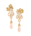 Riang Earrings With Rose Quartz Gold Dip