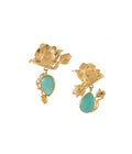 Blue Sunshine Drop Earrings with Amazonite Gold Dip