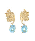 Cendrawasih Sky Blue Topaz Small Drop Earrings Gold Dip