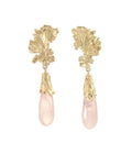 Tidore Rose Quartz Drop Earrings Gold Dip