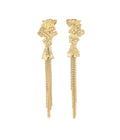 Untitled Chain Long Drop Earrings Gold Dip